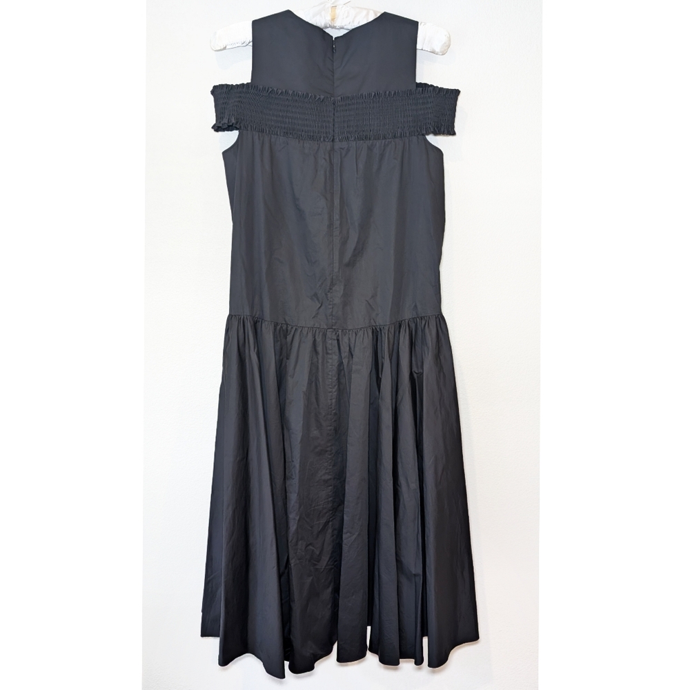 Tibi Eco Black Smocked Gathered Dress - Picture 9 of 16